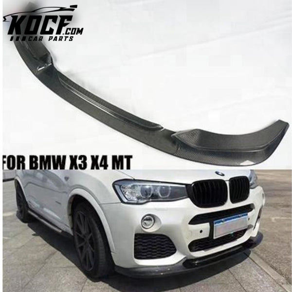 Front bumper body kit lips X3 F25 X4 F26 m sport carbon fiber for BMW 2015+