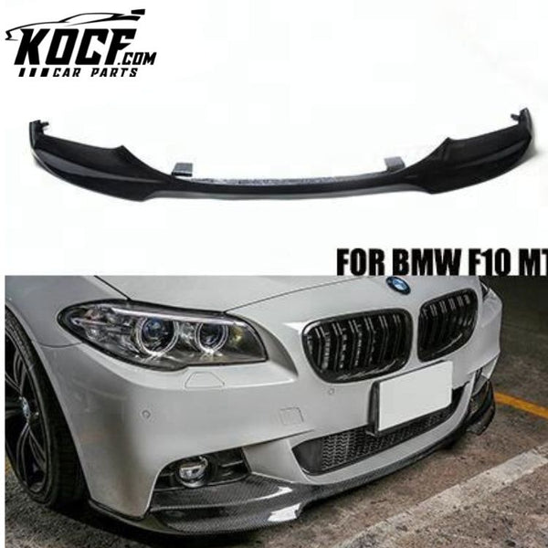 V type real carbon fiber lower lip spoilers F10 Front Bumper Lip M Tech for BMW 2010-2016