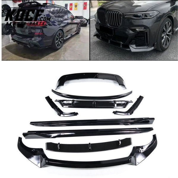 M-Tech Gloss Black Body Kit ABS Plastic Material Front Splitter Lip Rear Diffuser Side Skirts For Bmw X7 G07 2019+