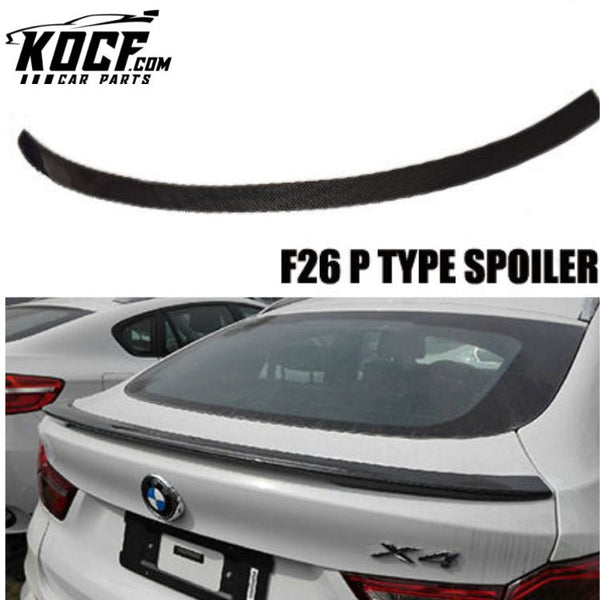 Carbon Fiber Auto Rear Trunk Boot Lip Spoiler Wing P Type For BMW X4 F26 2015+