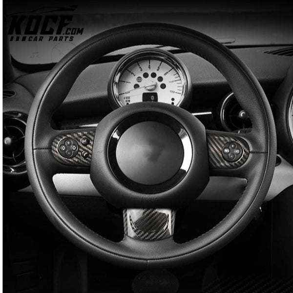 Vehicle Dry Caron Fiber Sticker Steering Wheel Chin Decoration Carbon Fiber Steering Wheel Center Console Panel Cover