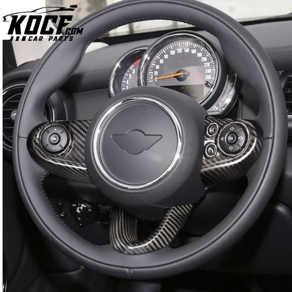 ES N-MINI-239A Carbon Fiber Interior Steering Wheel Button Chin Cover Kit Trims For Mini F Series