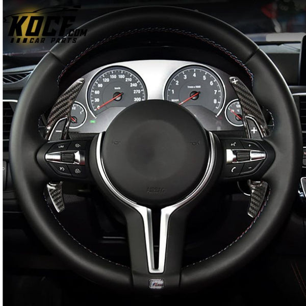 ES Real Carbon Fiber Steering Wheel Extensions M2 M3 M4 Paddle Shifter