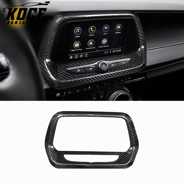 ES Carbon Fiber Cars Interior Accessories Radio Screen Navigation Frame Cover For Chevrolet Chevy Camaro Carbon Fiber Trim