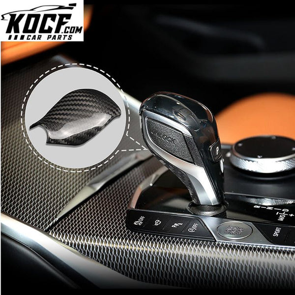 ES Carbon Fiber interior Car accessories Gear Shift Cover Car Decoration Carbon Gear Knob For BMW G29 G20 X5 Z4