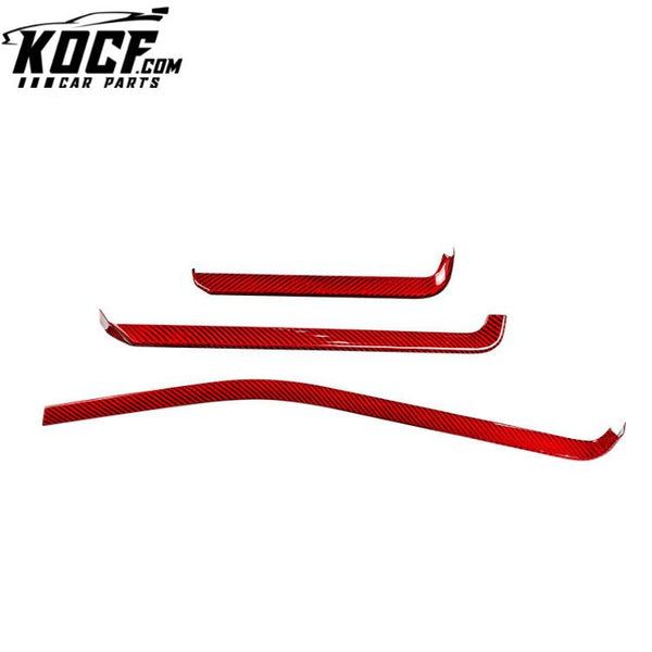 Es Factory Wholesale 3K Car Carbon Fiber Interior Accessories Central Console Dashboard Strip Trim For Chevrolet Corvette C8