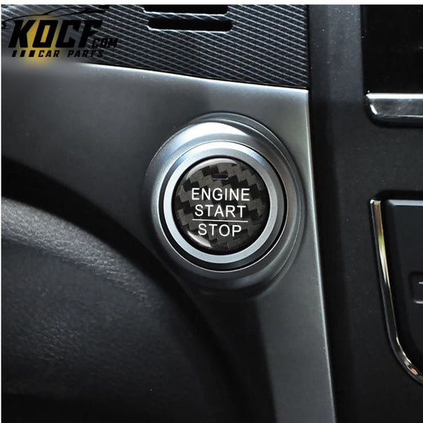 ES Auto Parts Accessories Carbon Fiber Car Start Button Cover For Honda