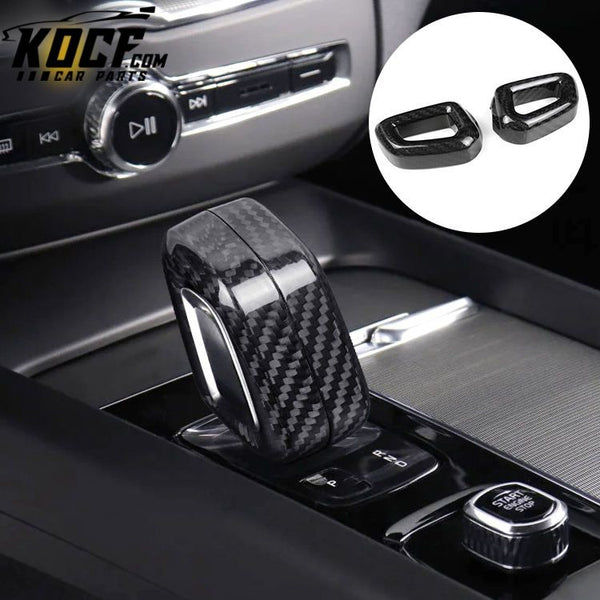 Es Carbon Fiber Accessories Car Interior Trim Shift Knob Automatic Car Gear For Volvo XC60 S90 S60 S90 C40 XC90 V90