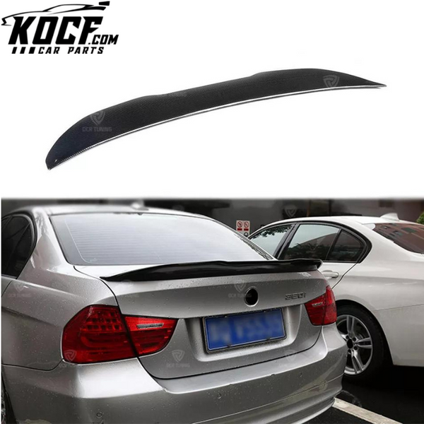 PSM Style Dry Carbon Fiber Rear Trunk Spoiler For BMW 3 Ser E90 M3 4-Door Sedan Back Tail Wing