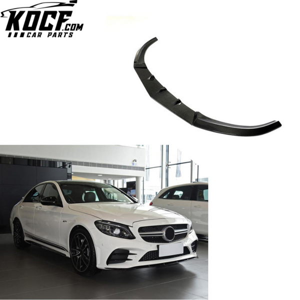 W205 C Class Carbon Fiber Front Center Lip for Mercedes Benz C205 C63 2D 2015-2021 3pcs/set