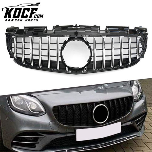 ABS R172 Front Bumper Grille Grill GT Style Mesh Grille For Mercedes Benz SLC Class R172 2016-2020