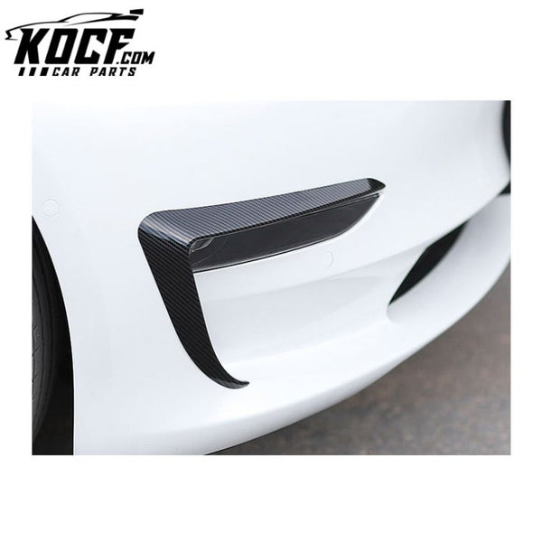 Watertransfer Carbon Accessories For Tesla Model 3 Front Bumper Canards