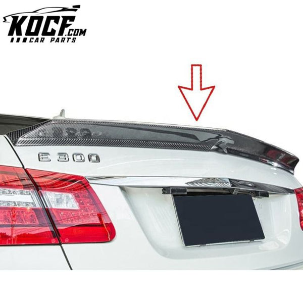 V Style Rear Carbon Trunk Boot Lip Spoiler For Mercedes Benz W212 2010-2015