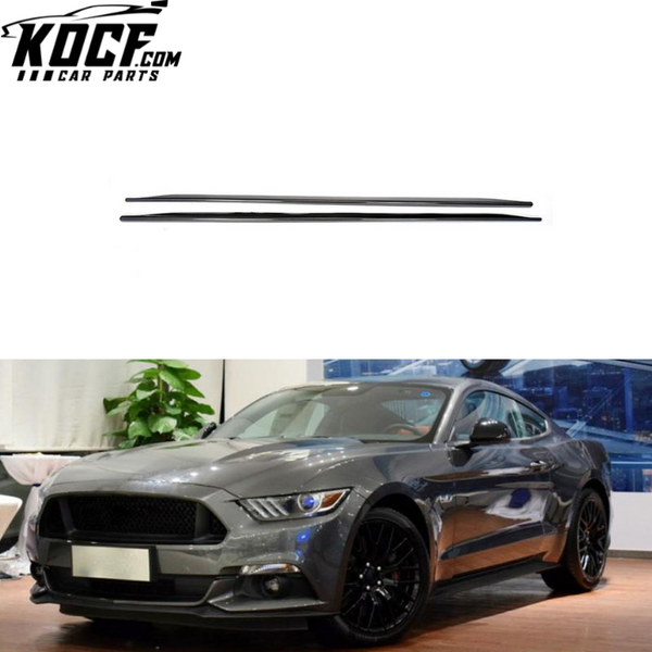 Vacuum Carbon Fiber Side Skirts Covers for Ford Mustang GT V8 Premium Coupe 2-Door 2015-2020