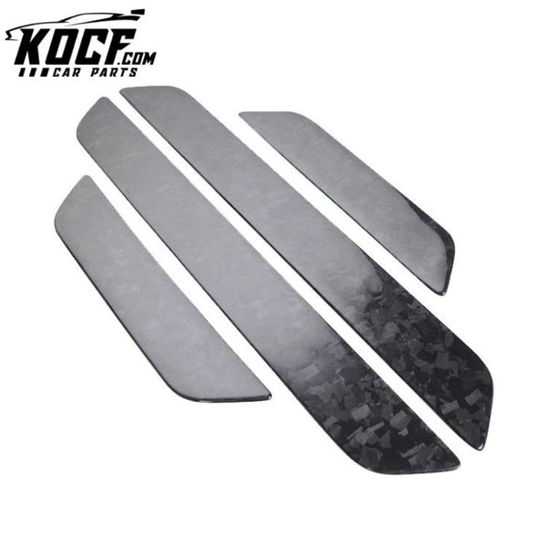 For Tesla Model 3 Car Welcome Pedal Forged Carbon Fiber Door Sill Protector Sticker Cover 2017-2019