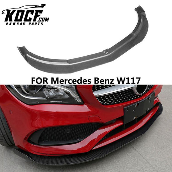 CLA250 W117 Sports Real Carbon Fiber Front Bumper Spoiler Lip For Mercedes Benz 2014+