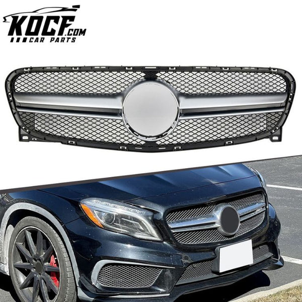 Replacement abs silver color diamond grille for Mercedes Benz GLA Class X156 2014-2016