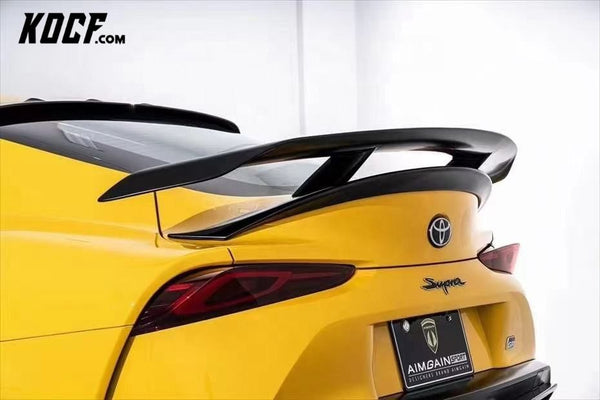 Carbon Fiber Trunk Big Rear Highkick 2 Pcs Set Spoiler For Toyota Supra A90 2019+