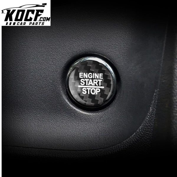 ES Auto Car Accessories Carbon Fiber Key Start Button For Dodge Challenger SRT