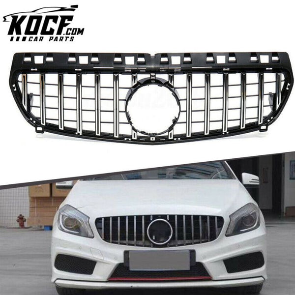 ABS GT style front grille glossy black grill for Mercedes Benz A CLASS W176 2013-2015