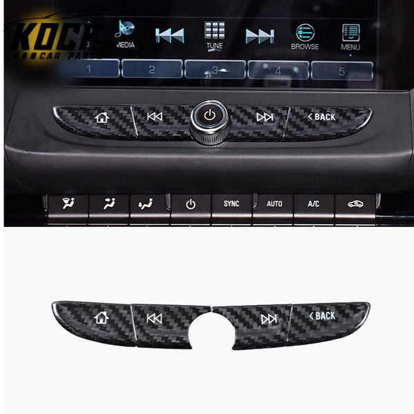 ES Carbon Fiber Trim Cars Interior Accessories A B C D Radio Screen Navigation Buttons Cover For Chevrolet Chevy Camaro