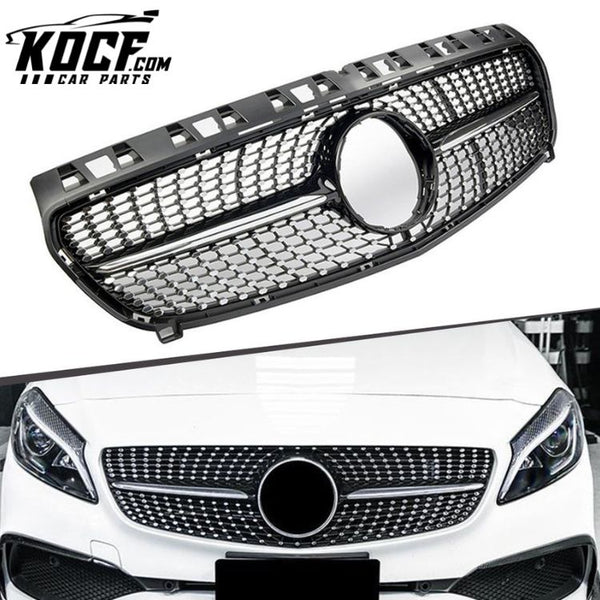 Diamond style black auto front grill grille for Mercedes-Benz W176 2013-2015