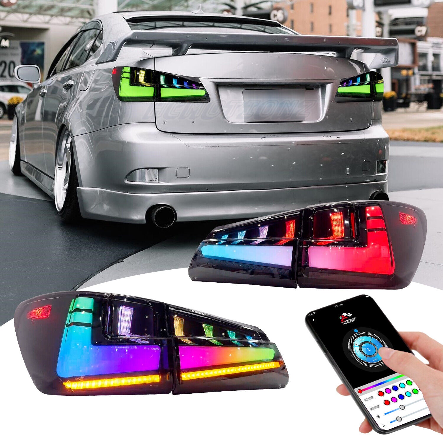 Lexus IS250 IS350 ISF 2006-2013 RGB V2 Taillights Color Changing App C ...