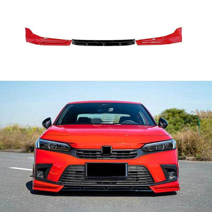 Yofer 3 Piece V1 Front Lip for 11th Gen 2022+ Honda Civic Compatible Front Bumper Body Kit Lip