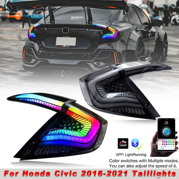 X Gen Honda Civic RGB Taillights Color Changing App Controlled 2016-2021 Honda Civic