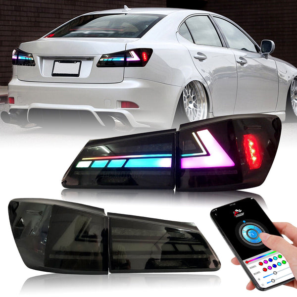 Lexus IS250 IS350 ISF 2006-2013 RGB V1 Taillights Color Changing App Controlled